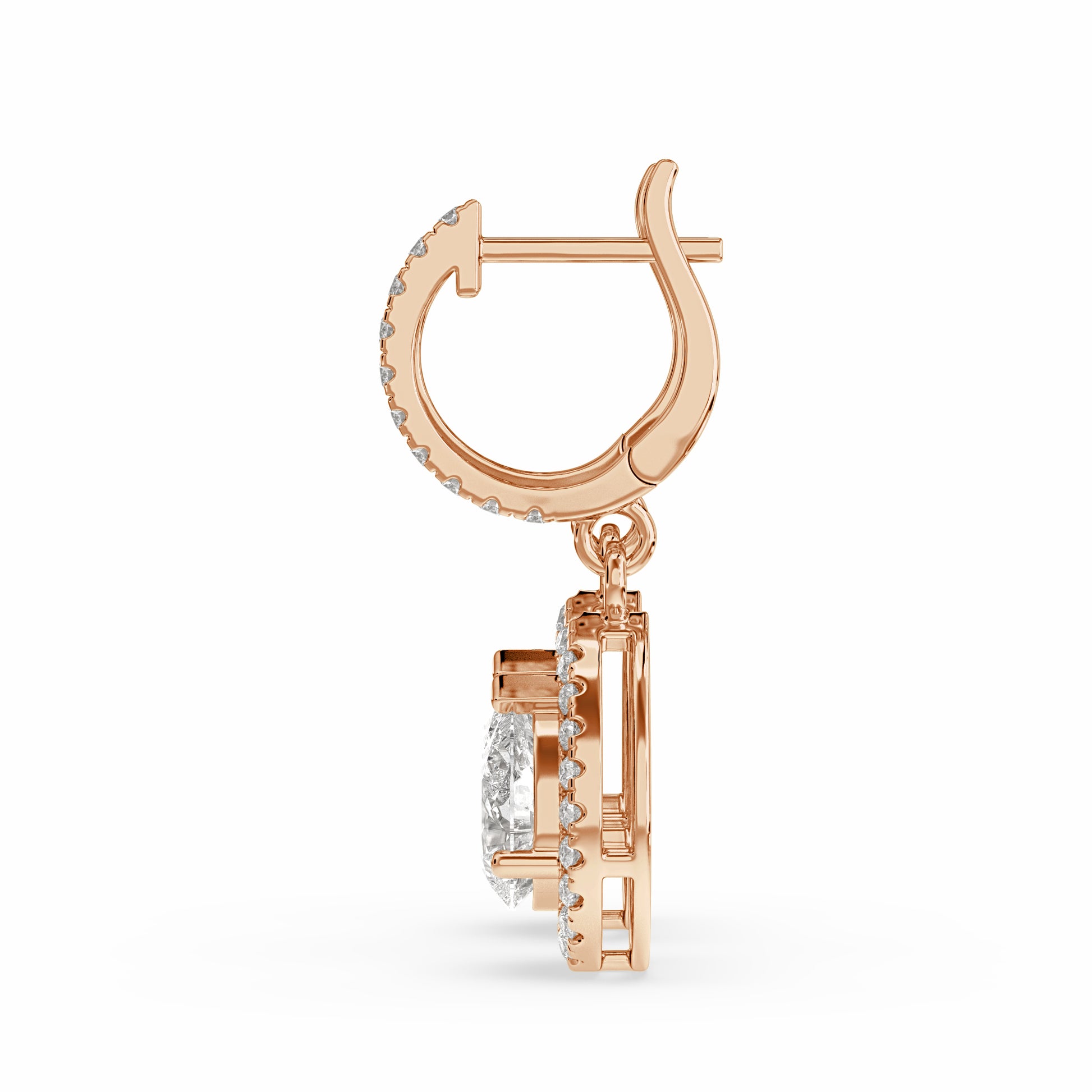 Buraq Pear Drop Earring in rose gold