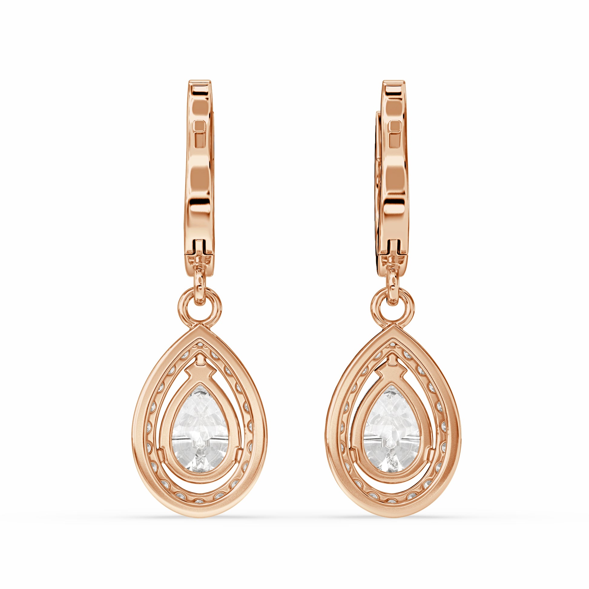 Buraq Pear Drop Earring in rose gold