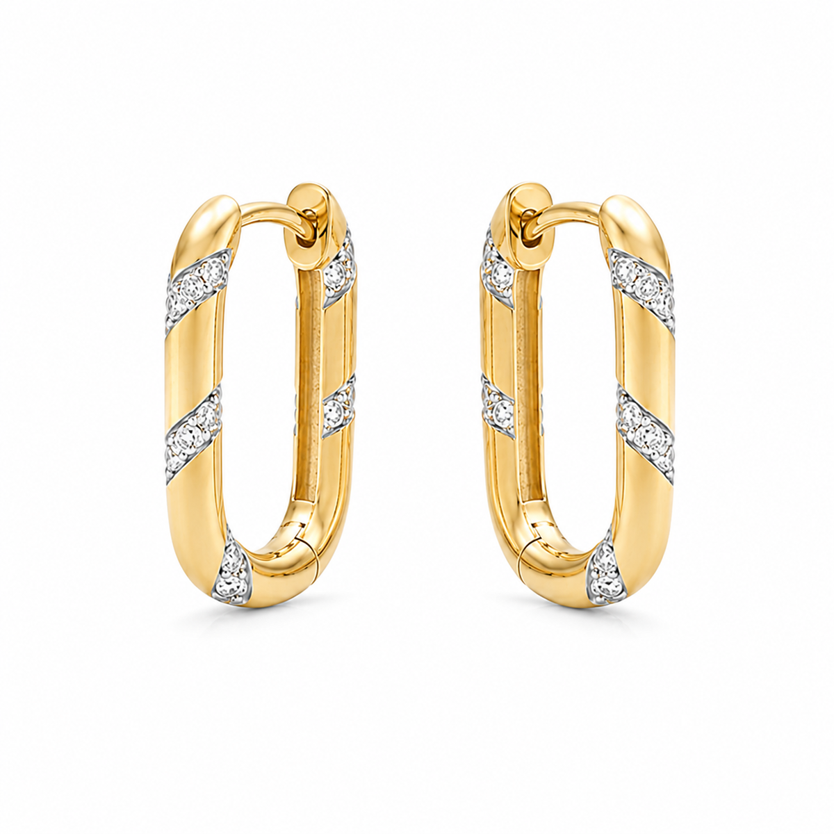 Hoop Round Lab Grown Diamond 925 Silver Earrings