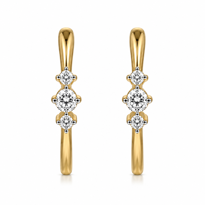 Stackable Lab Grown Diamond 925 Silver Earrings