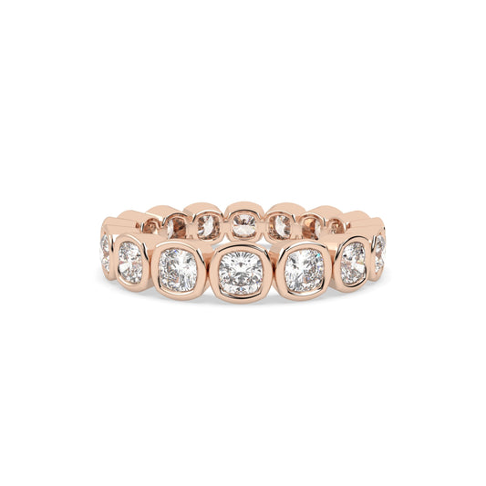 shop Cushion Bezel Full Band in rose gold 2carat gold ring womens