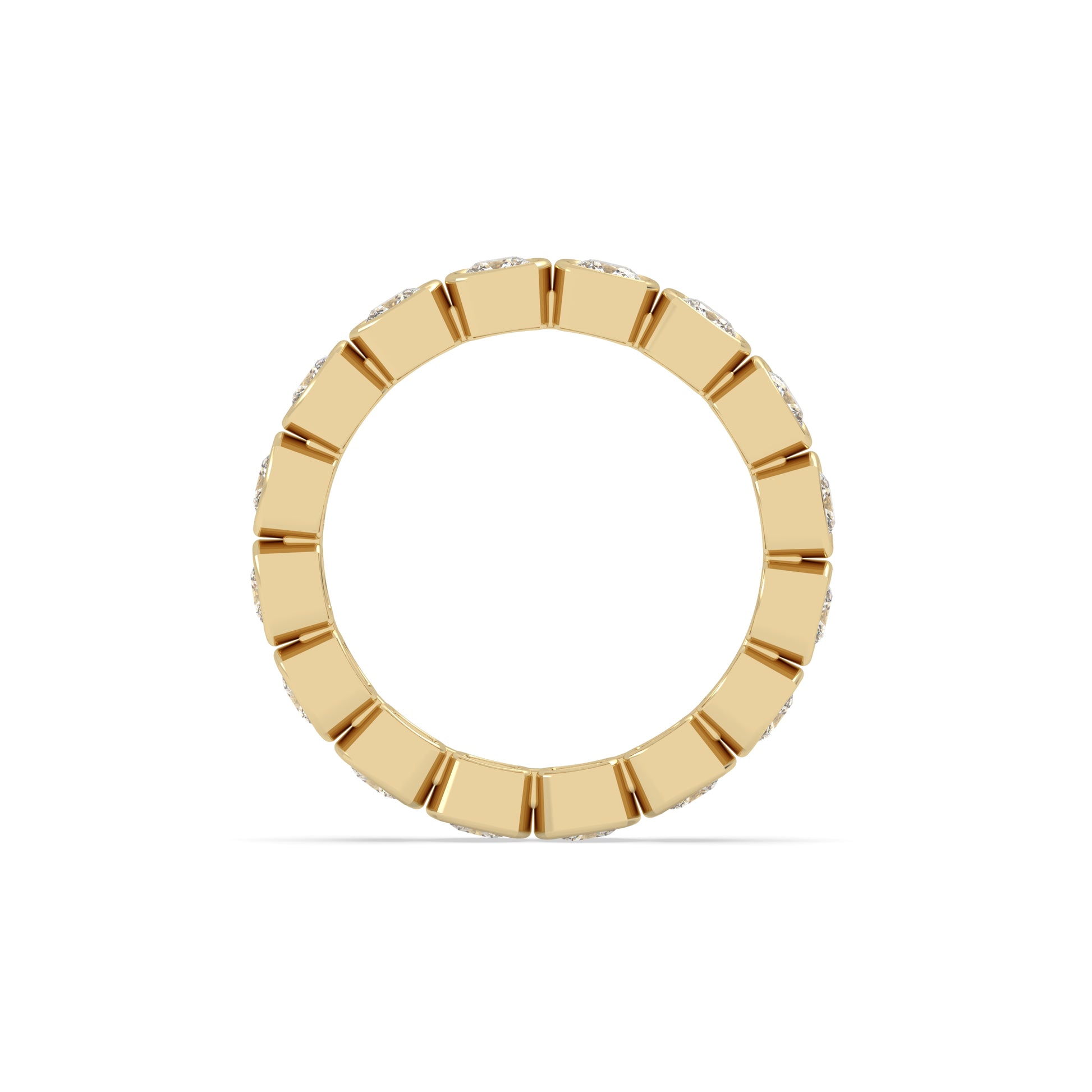 shop Cushion Bezel Full Band in 18kt gold 2 carat ring