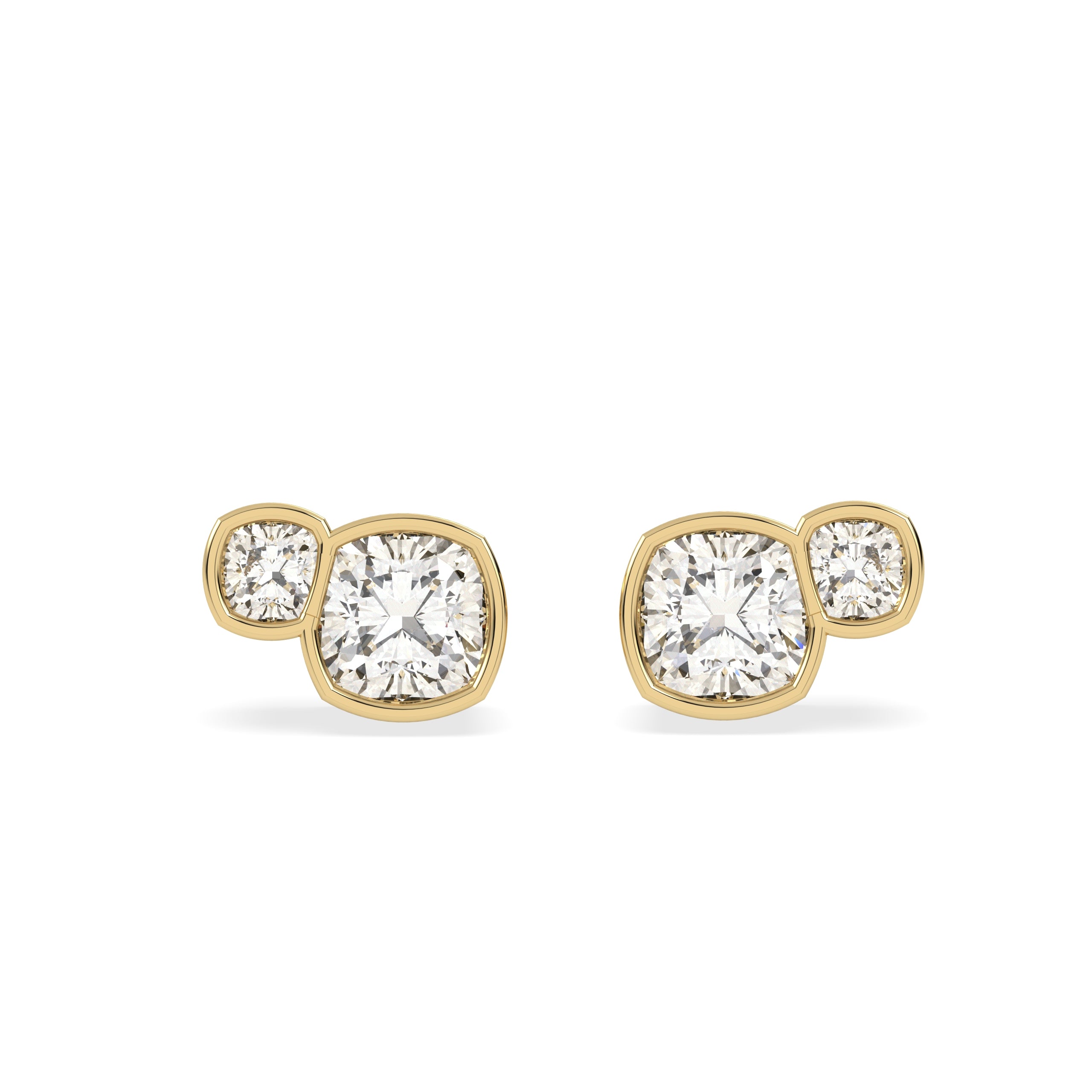 Brillar Cushion Duet Bezel Studs