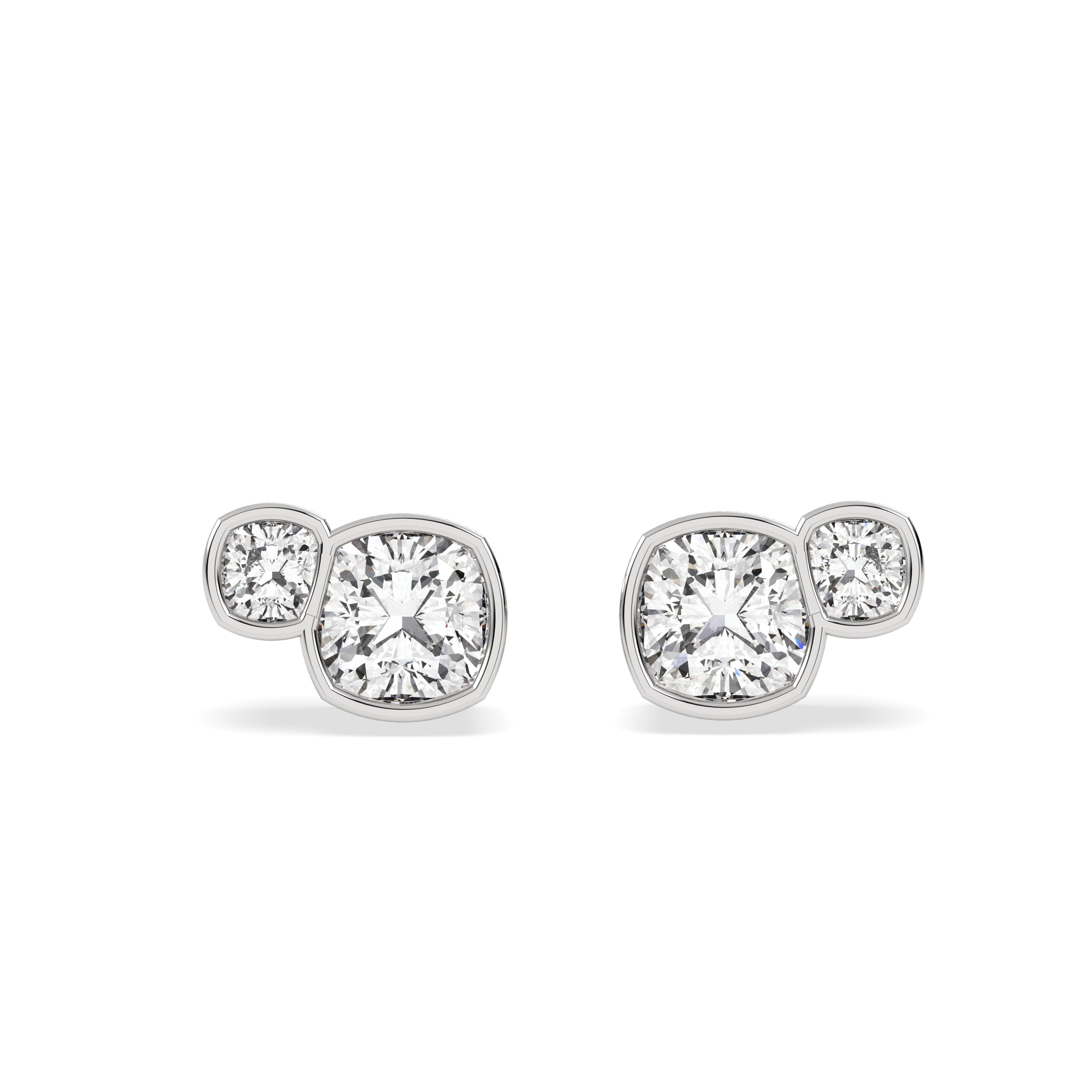 Brillar Cushion Duet Bezel Studs