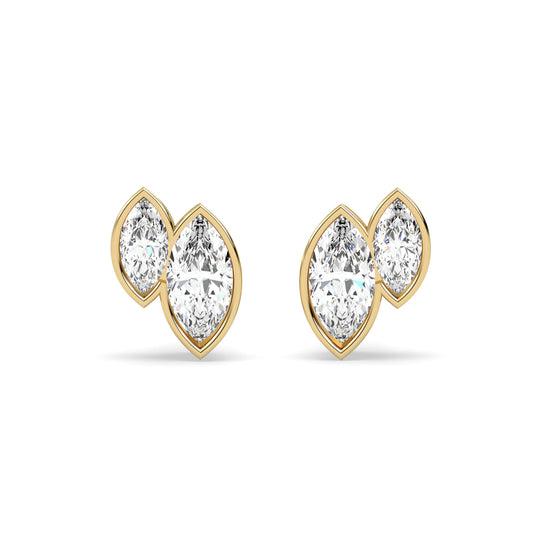 Kristal Marquise Duet Bezel Studs