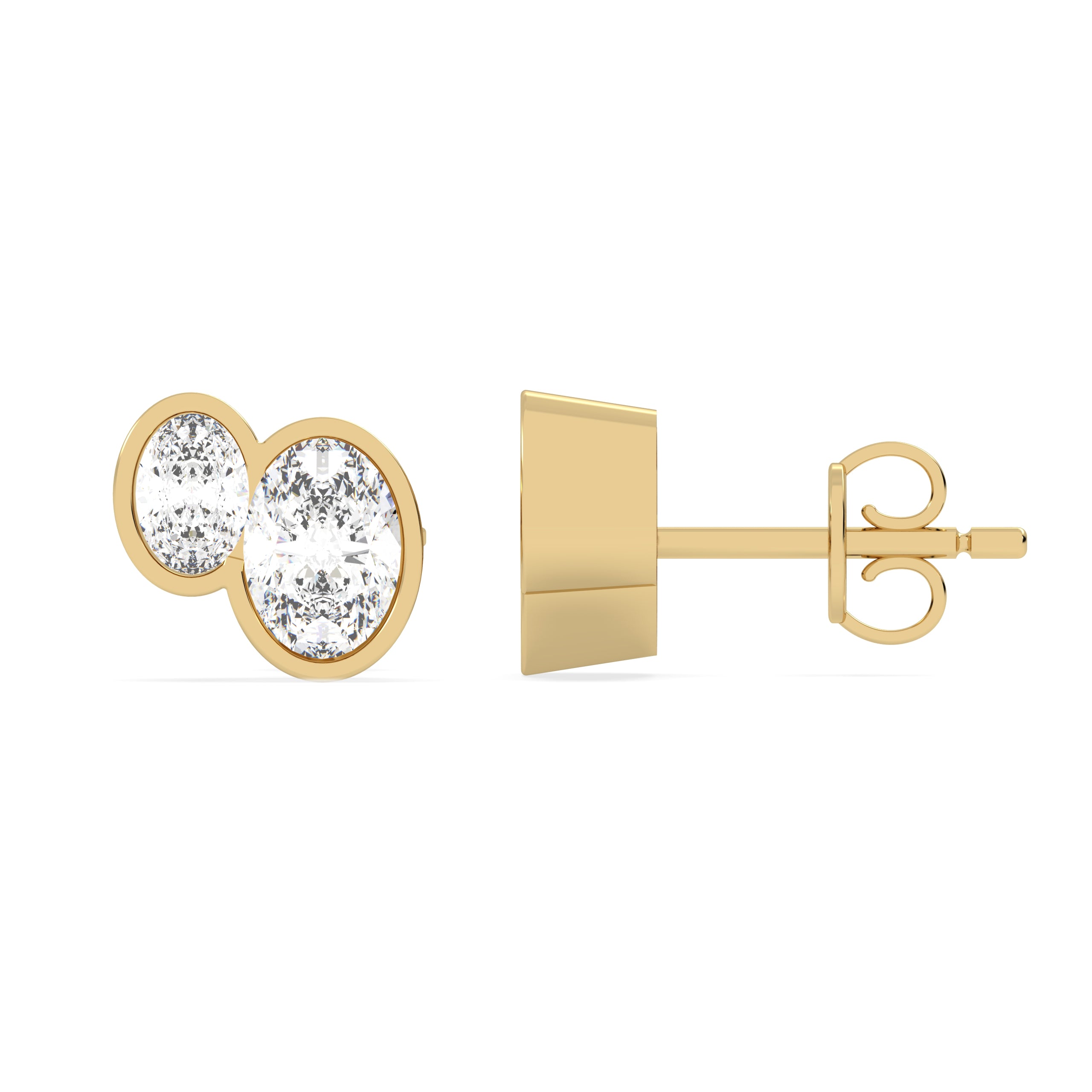 0.75 Ct Oval Stud Lab Grown Diamond Earrings
