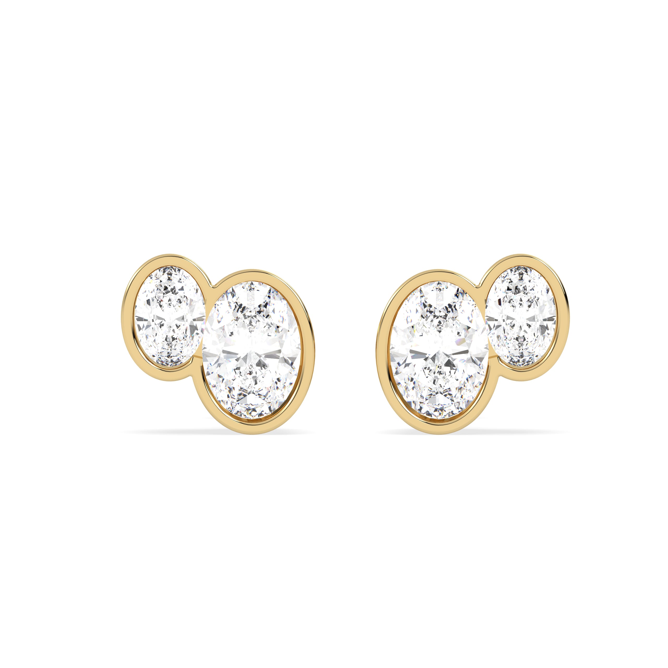 0.75 Ct Oval Stud Lab Grown Diamond Earrings