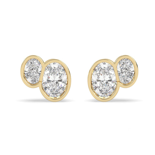 Buraq Oval Duet Bezel Studs