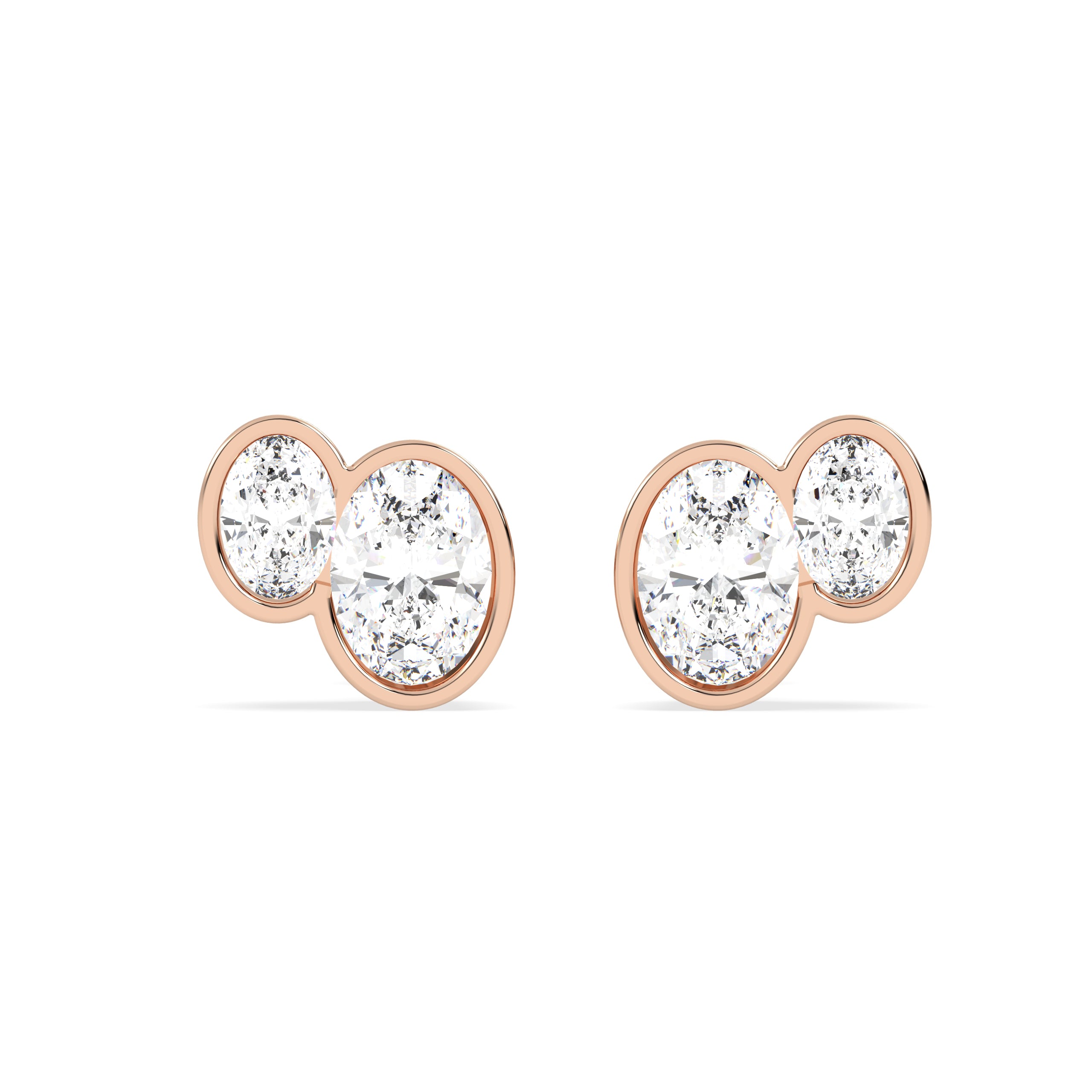 0.75 Ct Oval Stud Lab Grown Diamond Earrings
