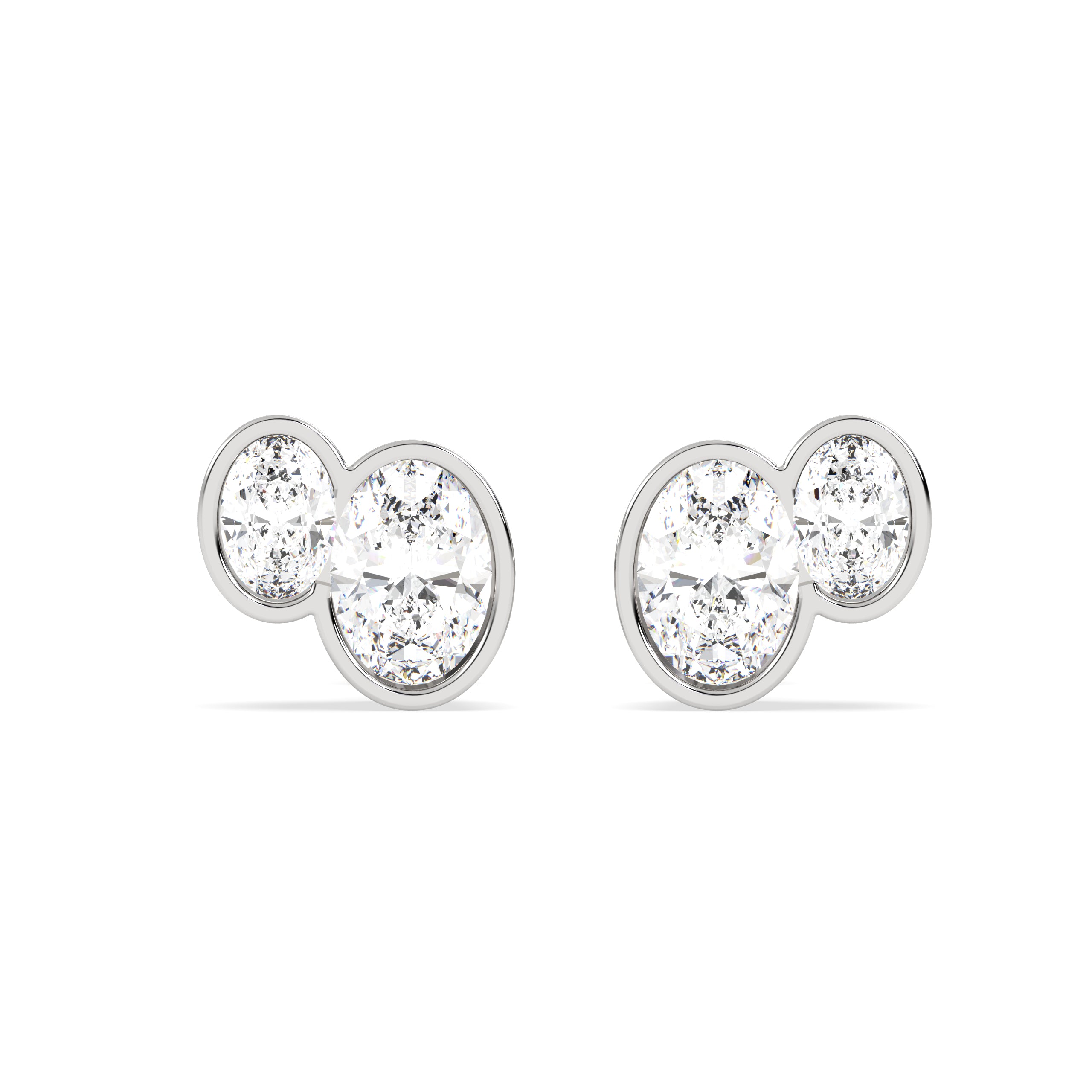 0.75 Ct Oval Stud Lab Grown Diamond Earrings
