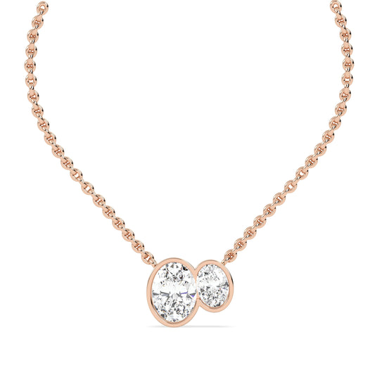 Buraq Oval Duet Bezel Necklace