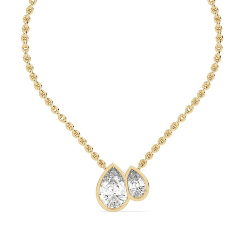 Olir Pear Duet Bezel Necklace