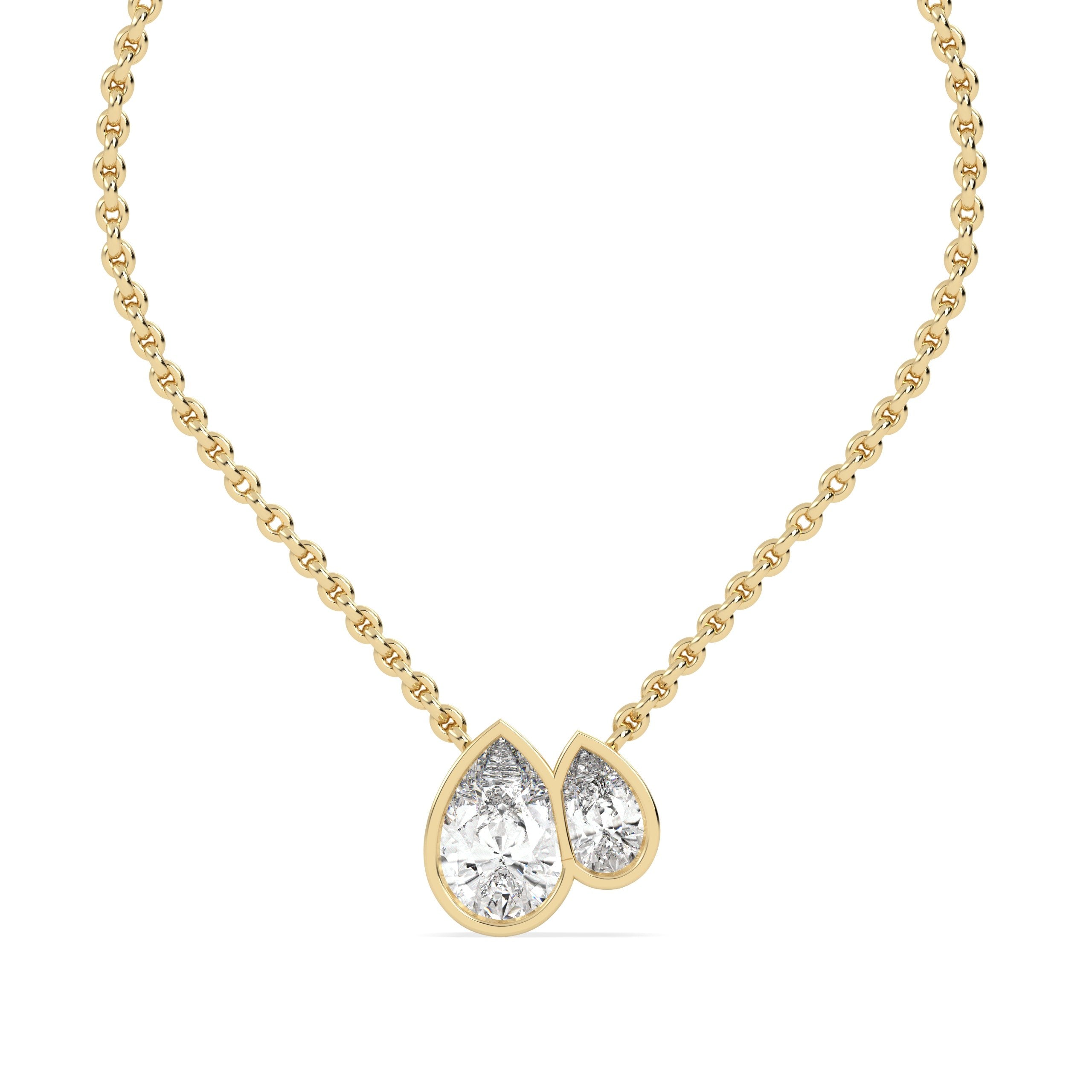Bezel Lab Grown Diamond Necklace – Olir Duet