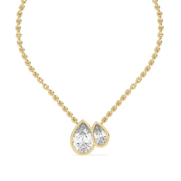 Bezel Lab Grown Diamond Necklace – Olir Duet