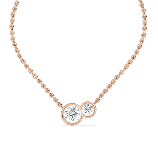 Luire Round Duet Bezel Necklace
