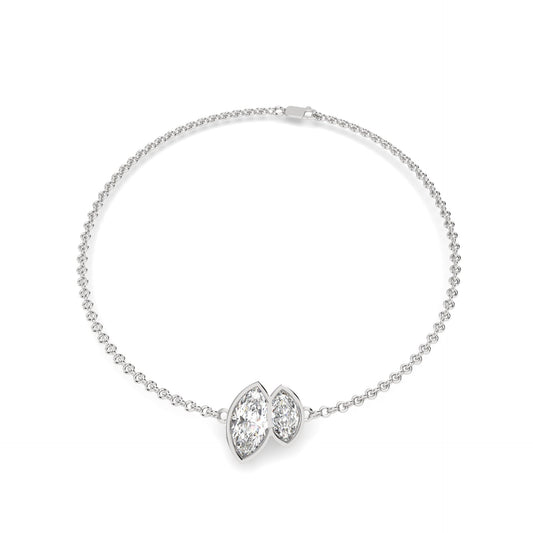 Kristal Marquise Duet Bezel Bracelet