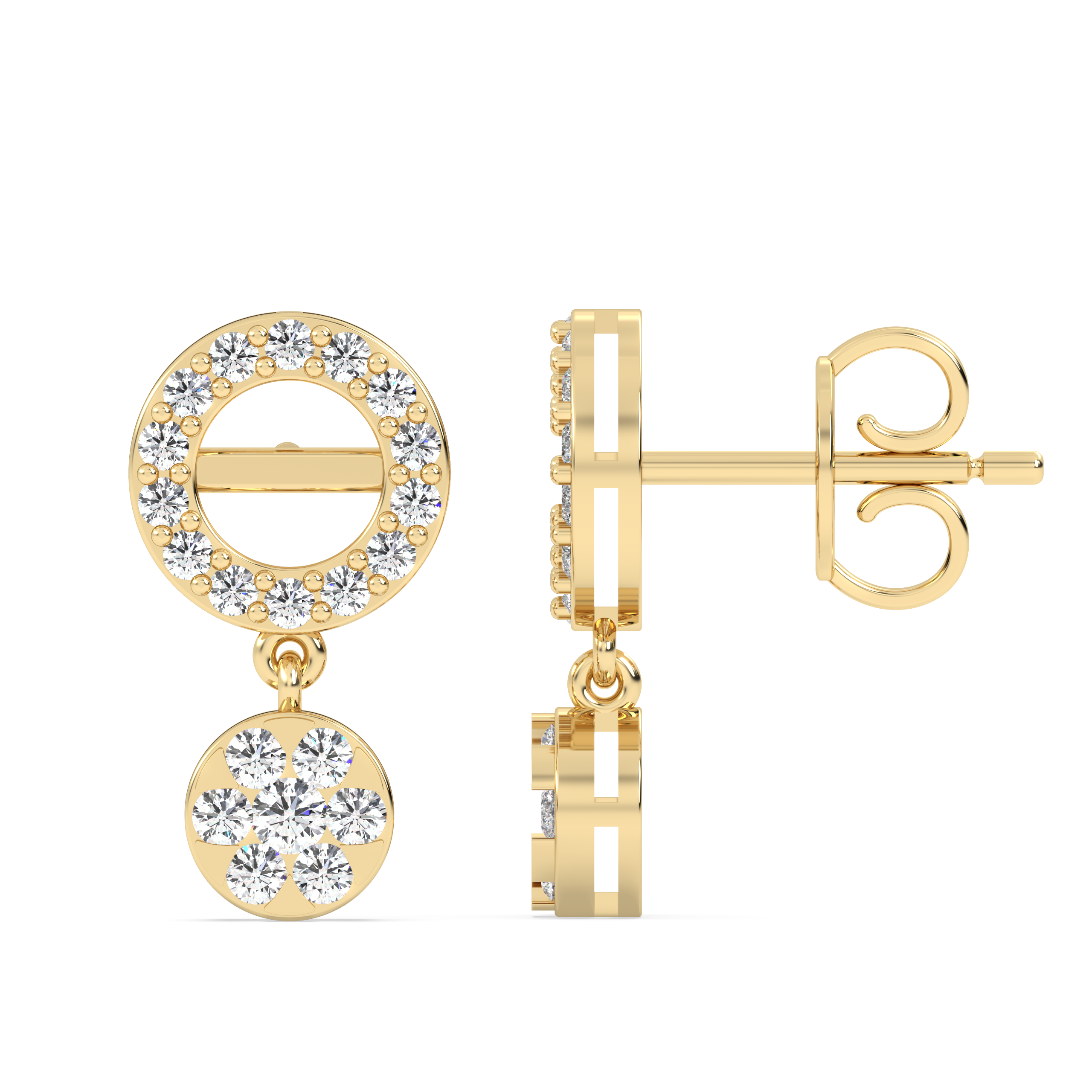 Lab Grown Diamond Earrings – Duo Mini Orb – 925 Silver