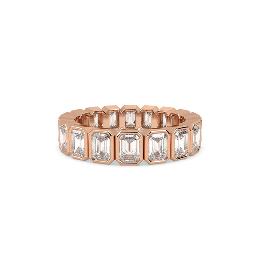 shop Emerald Bezel Full ring in rose gold 1.5 carat