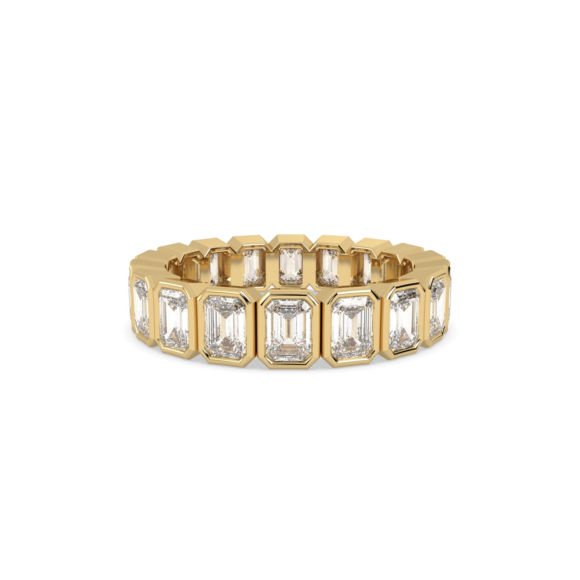 shop womens Emerald Bezel ring in yellow gold 1.5cart 