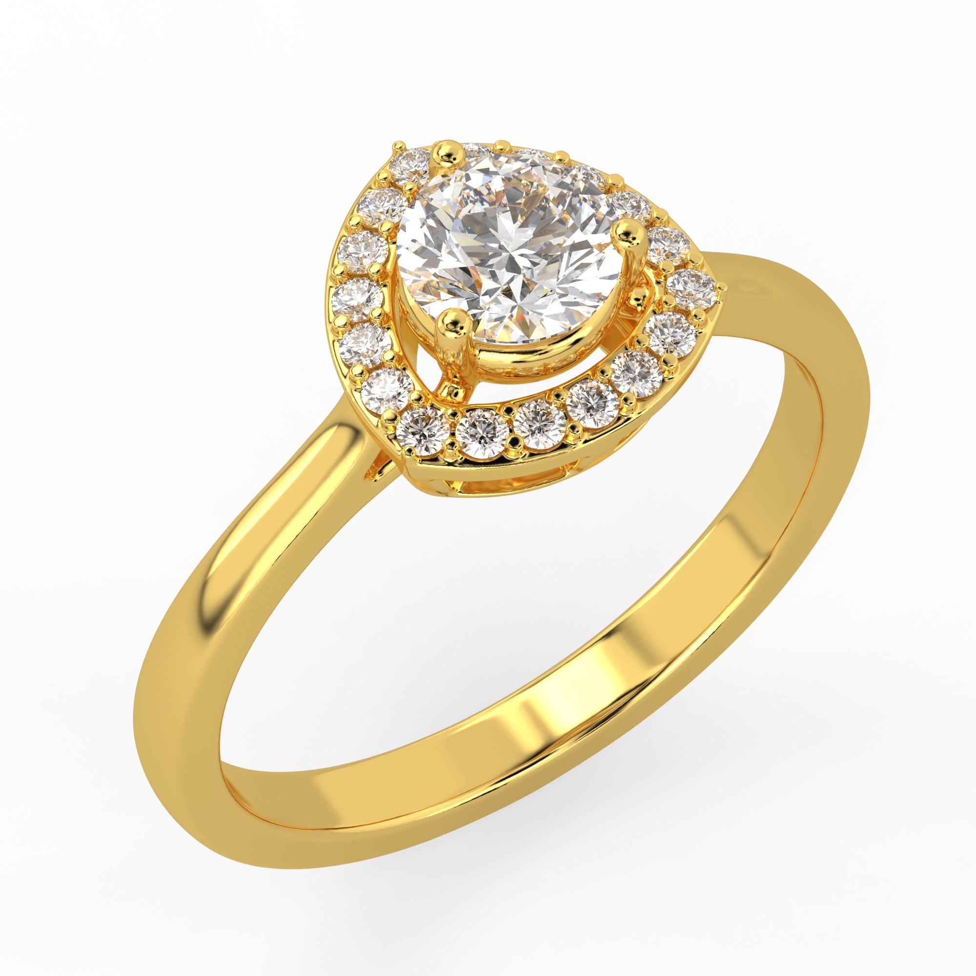 Everly Halo Ring Yellow Gold