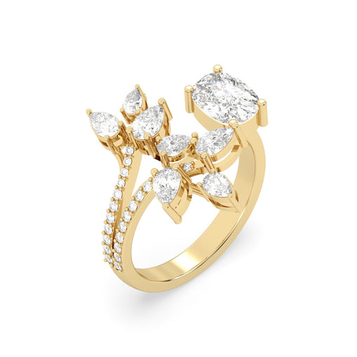 Floret Cocktail Ring for women in gold for statement look