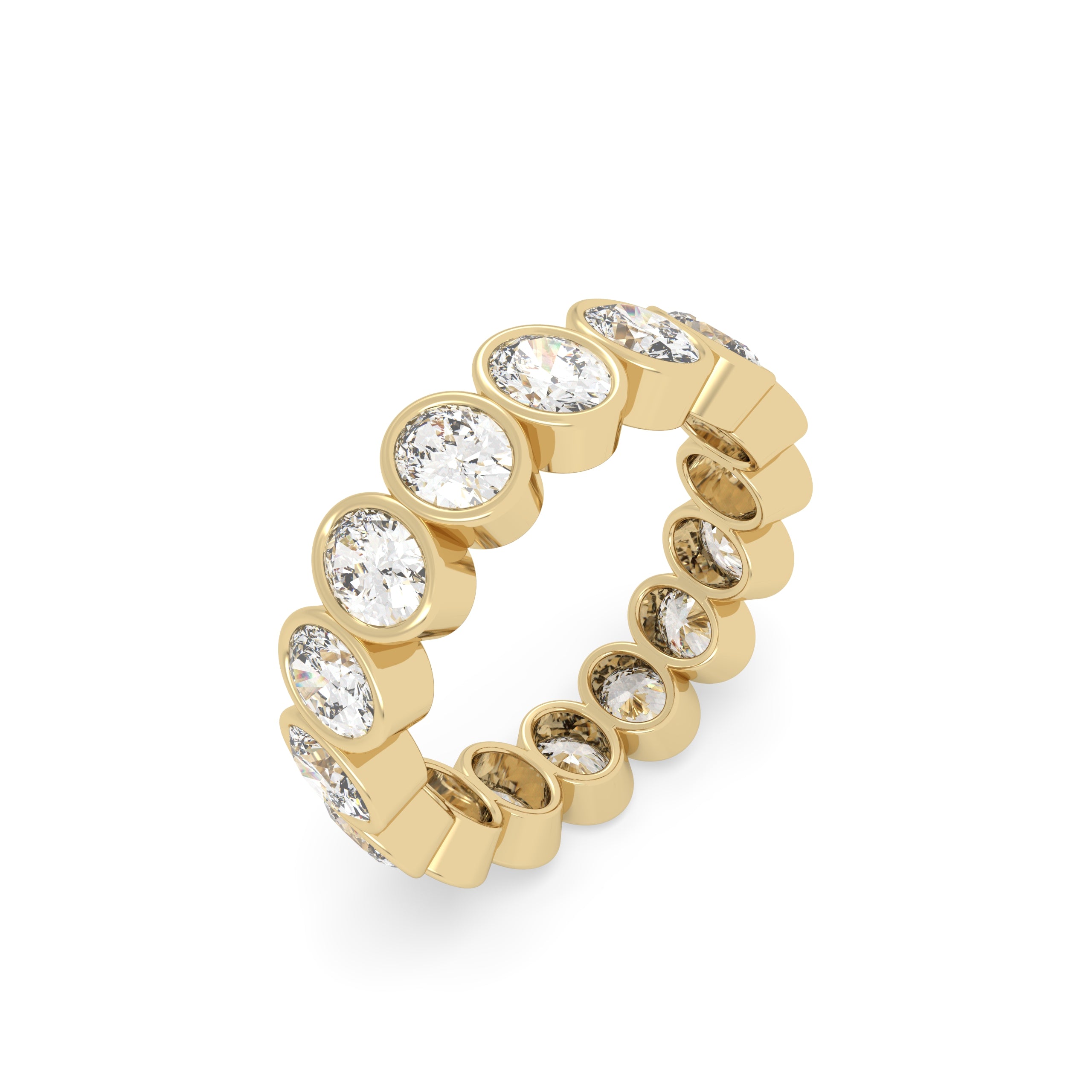 Oval Bezel Lab Grown Diamond Ring