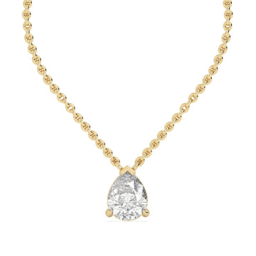 1.5 Ct Pear Solitaire Lab Grown Diamond Necklace