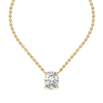 1.75 Ct Oval Solitaire Lab Grown Diamond Necklace