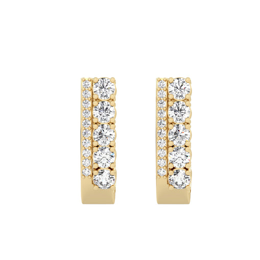 Round Hoop Lab Grown Diamond Earrings – 925 Silver