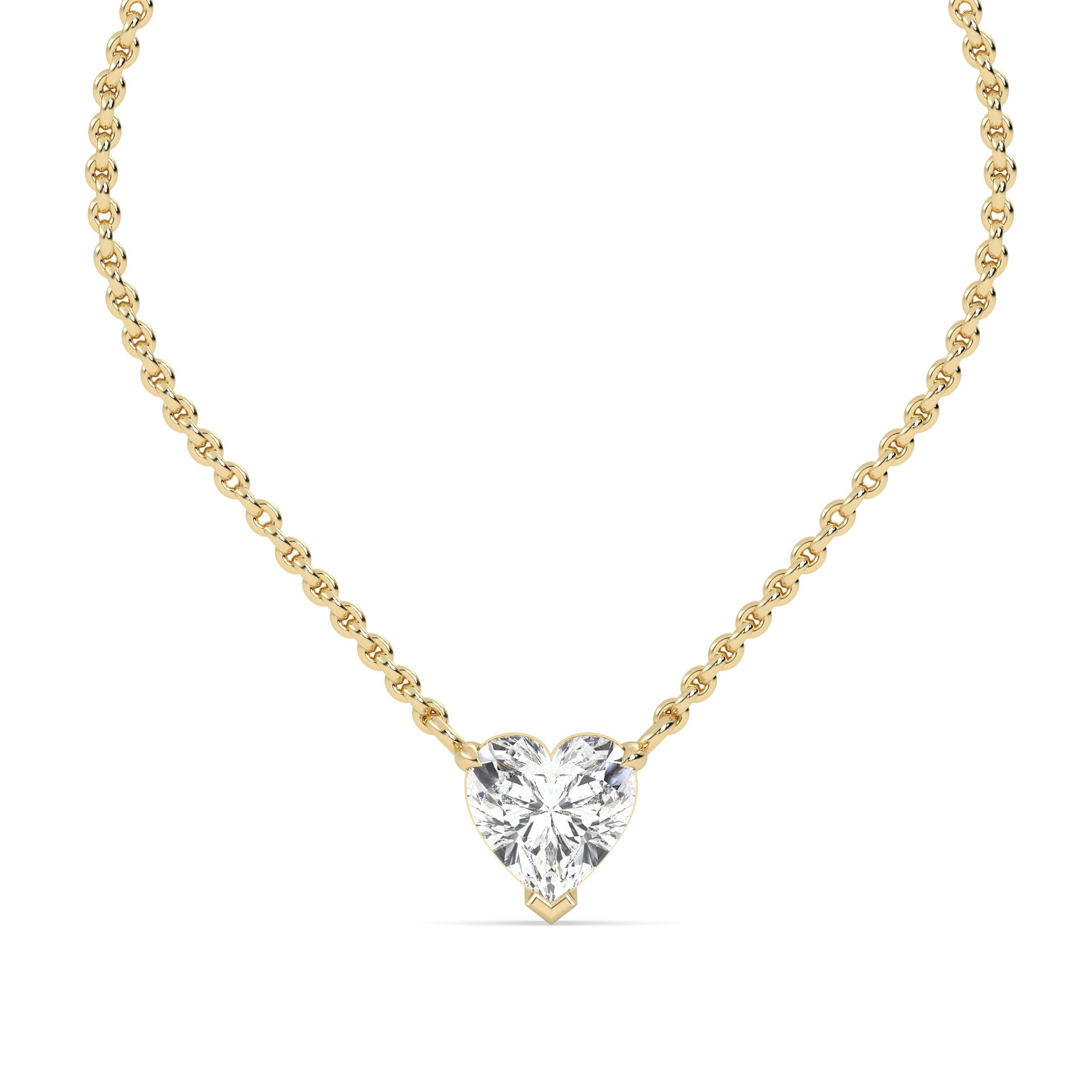 1.75 Ct Heart Solitaire Lab Grown Diamond Necklace
