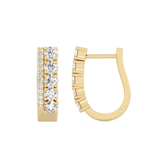 Round Hoop Lab Grown Diamond Earrings