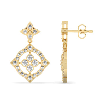 Drop Lab Grown Diamond Earrings – Quad – 925 Silver