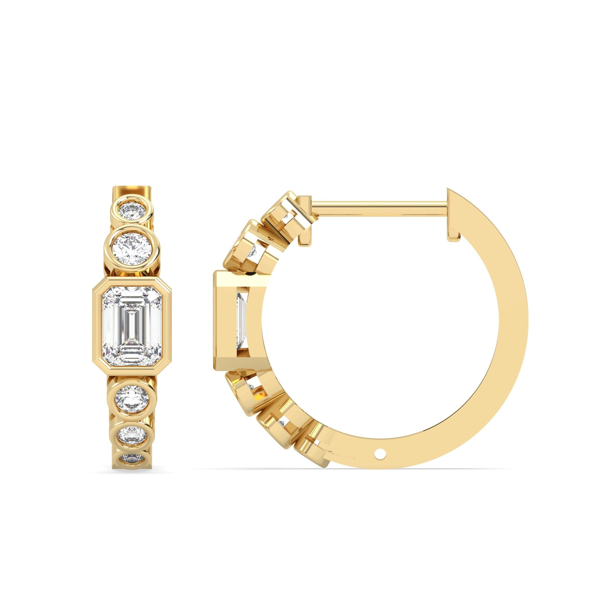 Hoop Lab Grown Diamond Earrings – Dual Hoop – 925 Silver