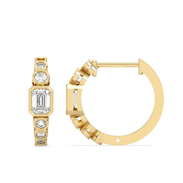 Hoop Lab Grown Diamond Earrings – Dual Hoop – 925 Silver