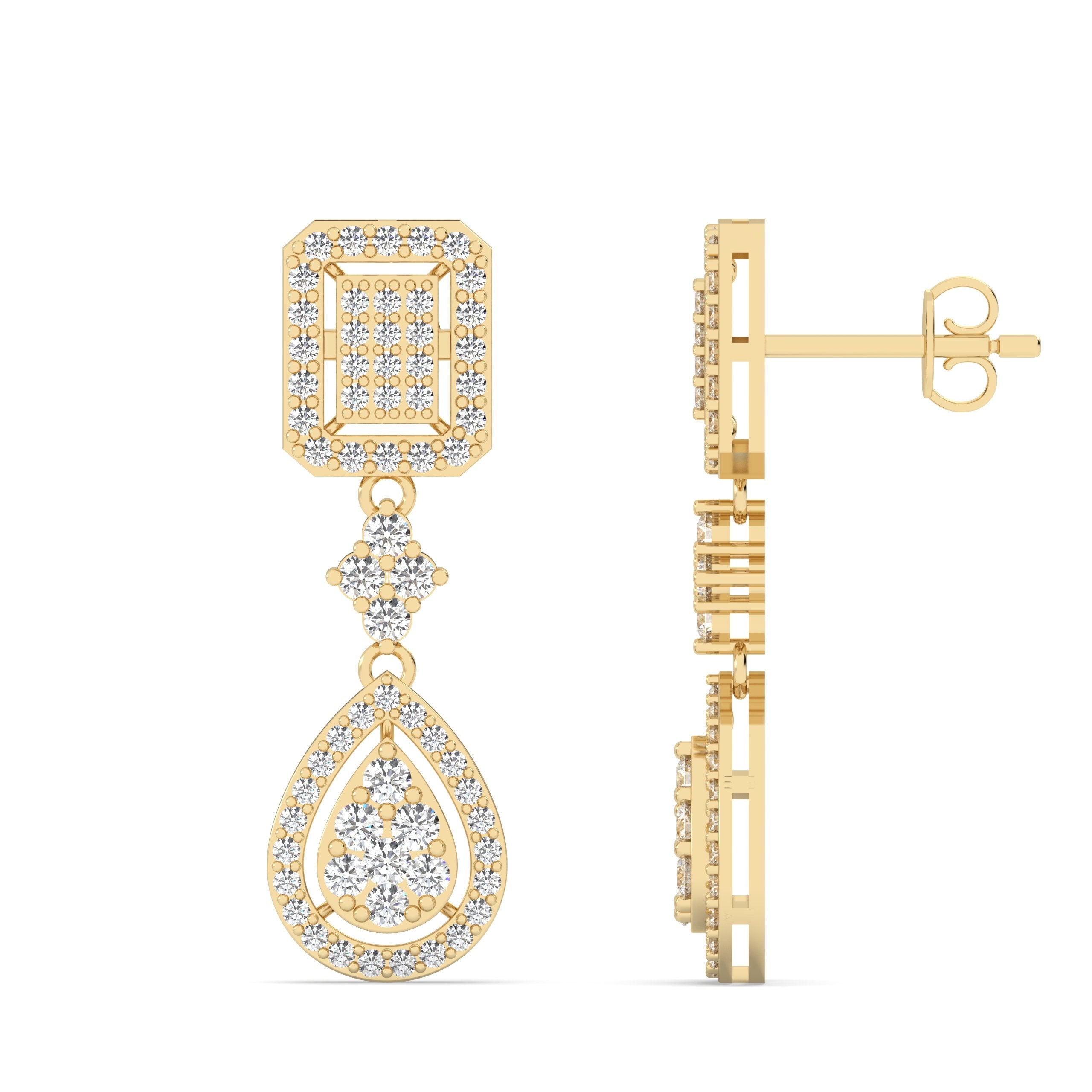 Drop Lab Grown Diamond Earrings – Dew – 925 Silver