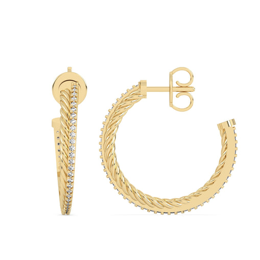 Hoop Lab Grown Diamond Earrings – Mellow Circlet Hoop – 925 Silver