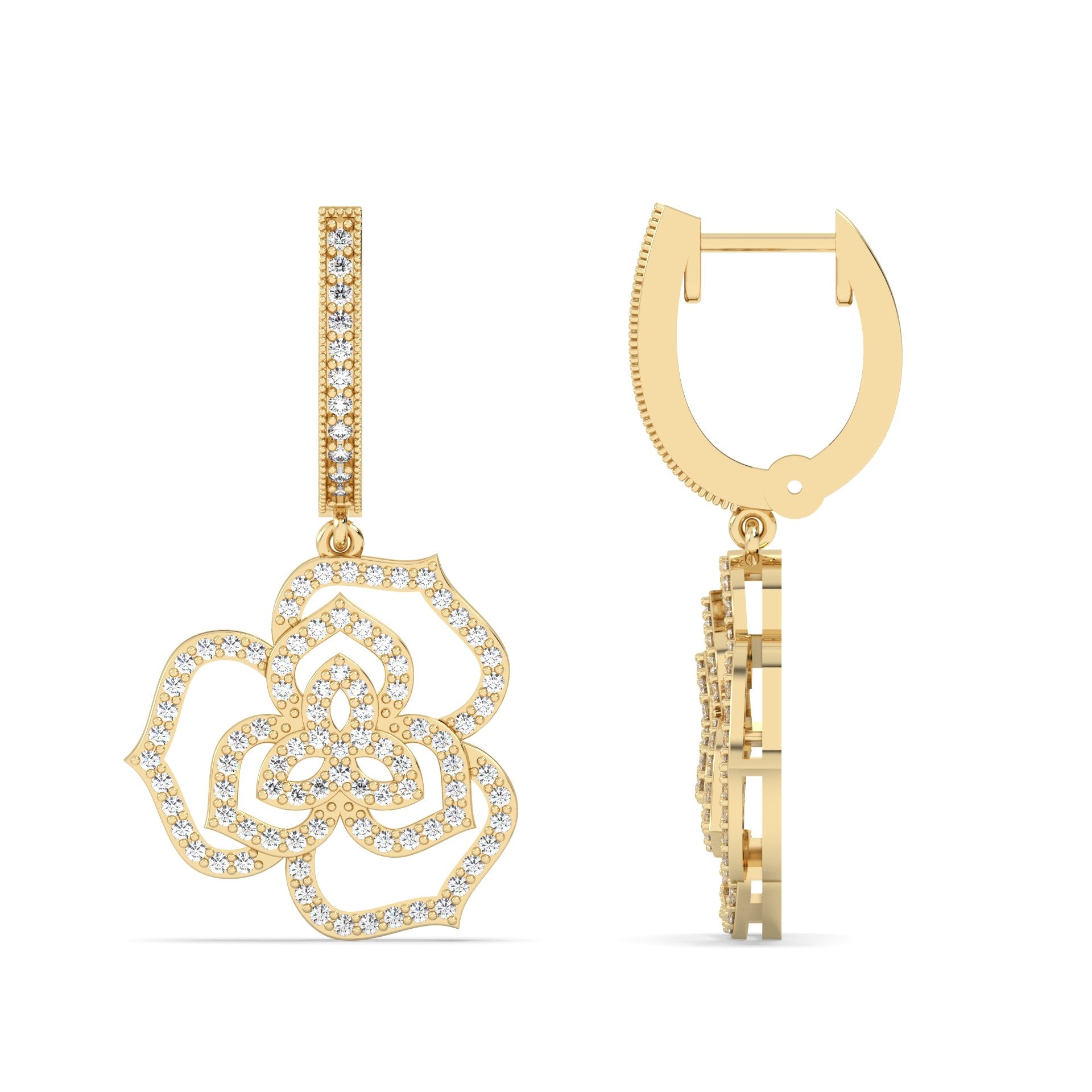 Drop Lab Grown Diamond Earrings – Rosey – 925 Silver