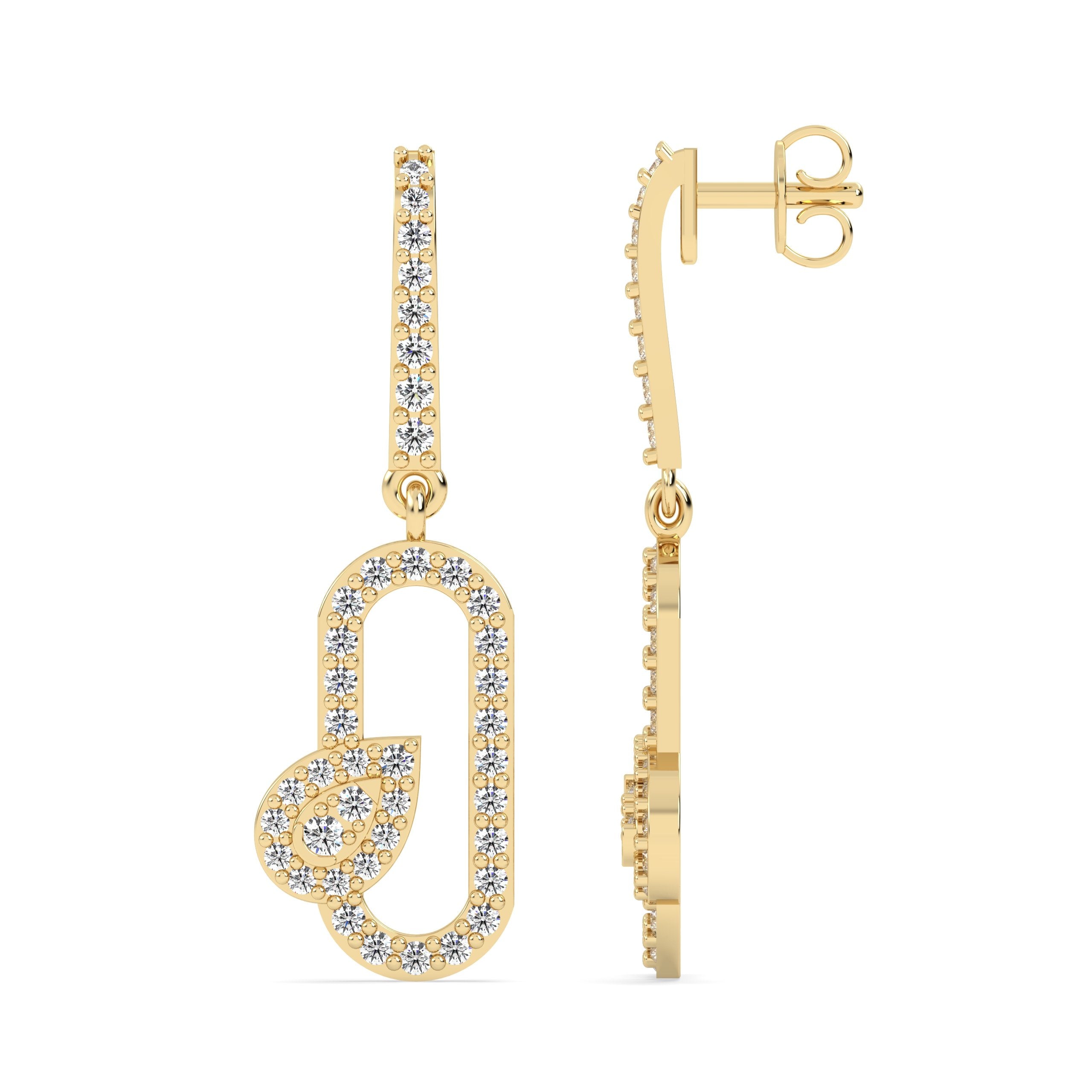 Cylindrical Pear Drop Earrings