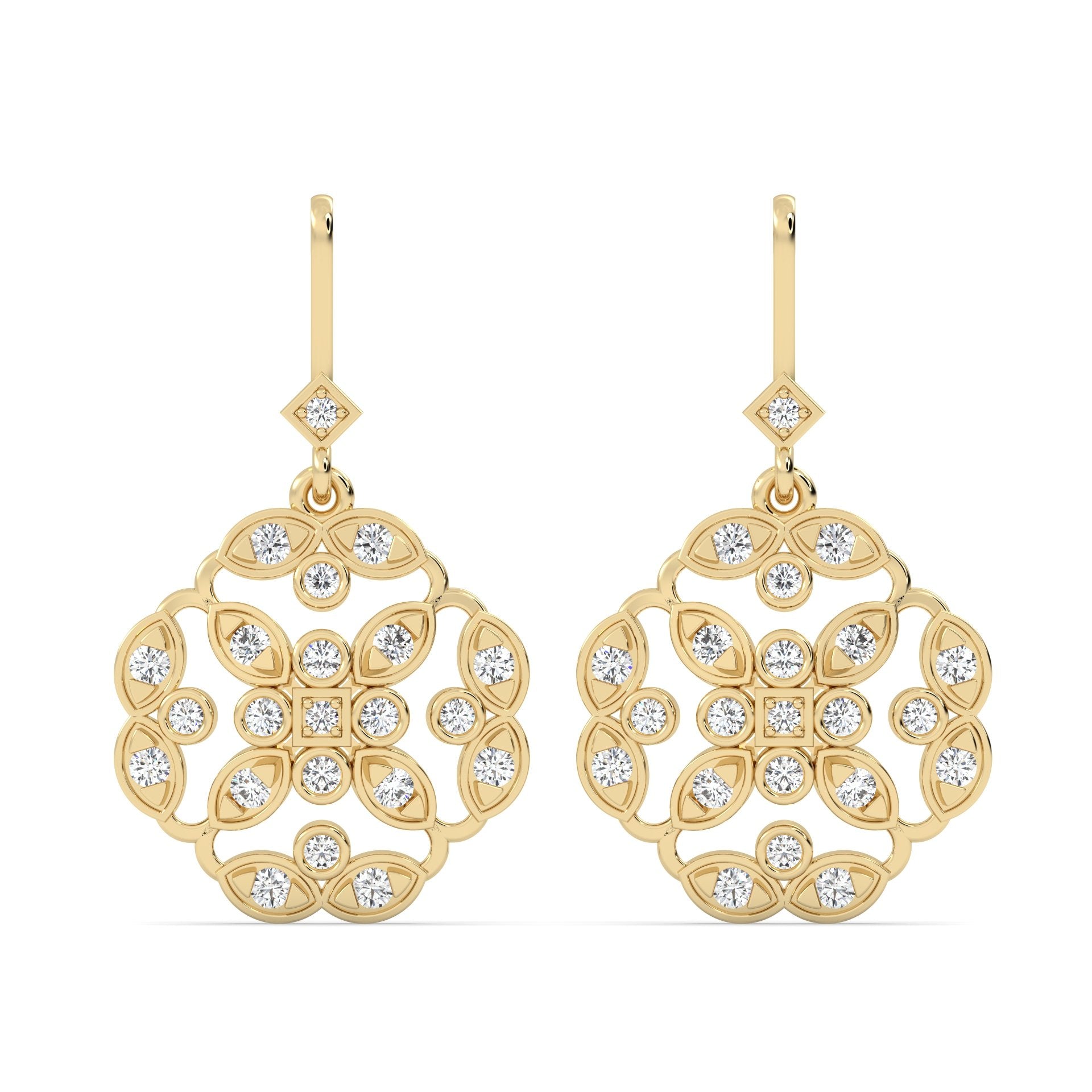 Drop Lab Grown Diamond Earrings – Elemental – 925 Silver