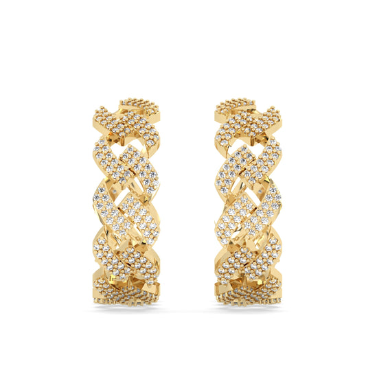 Hoop Lab Grown Diamond Earrings – Lockin Chain Hoop