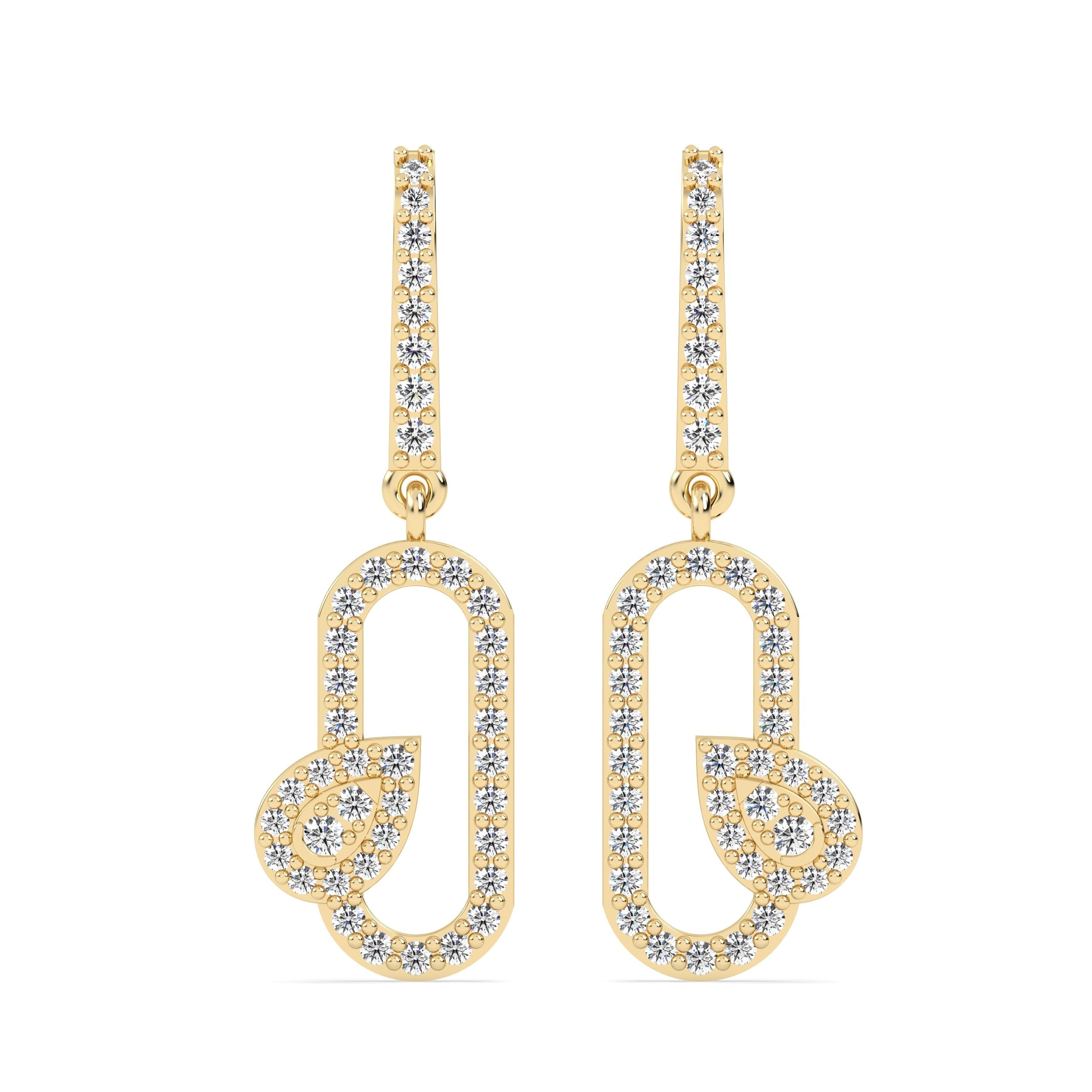 Drop Lab Grown Diamond Earrings – Cylindrical