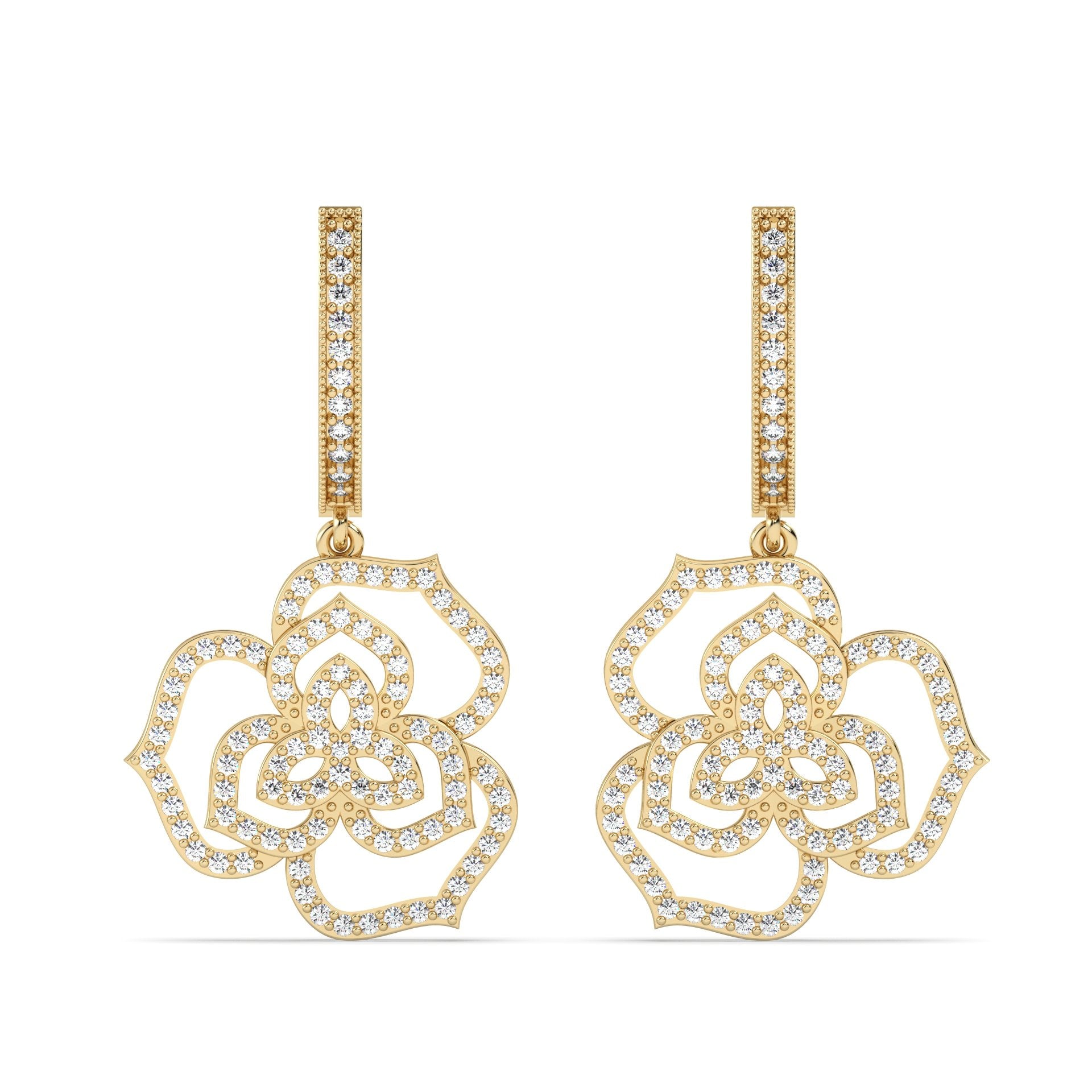 Drop Lab Grown Diamond Earrings – Rosey – 925 Silver