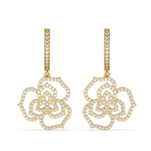 Drop Lab Grown Diamond Earrings – Rosey – 925 Silver