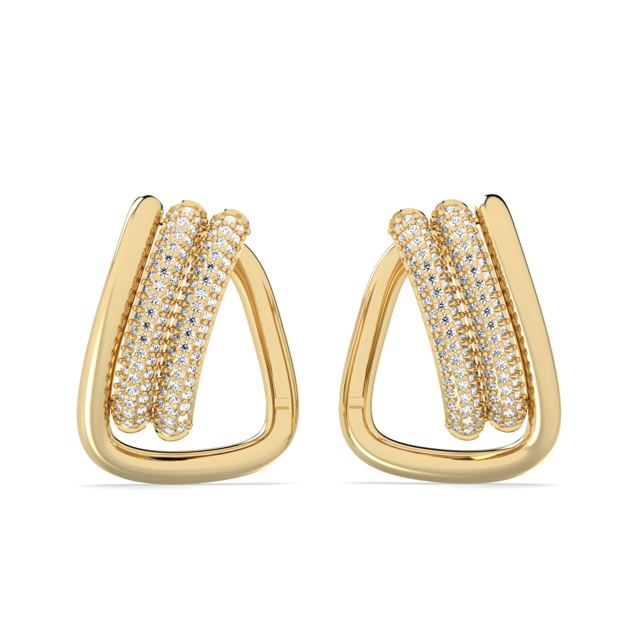 Twin Trigon Hoop Earrings