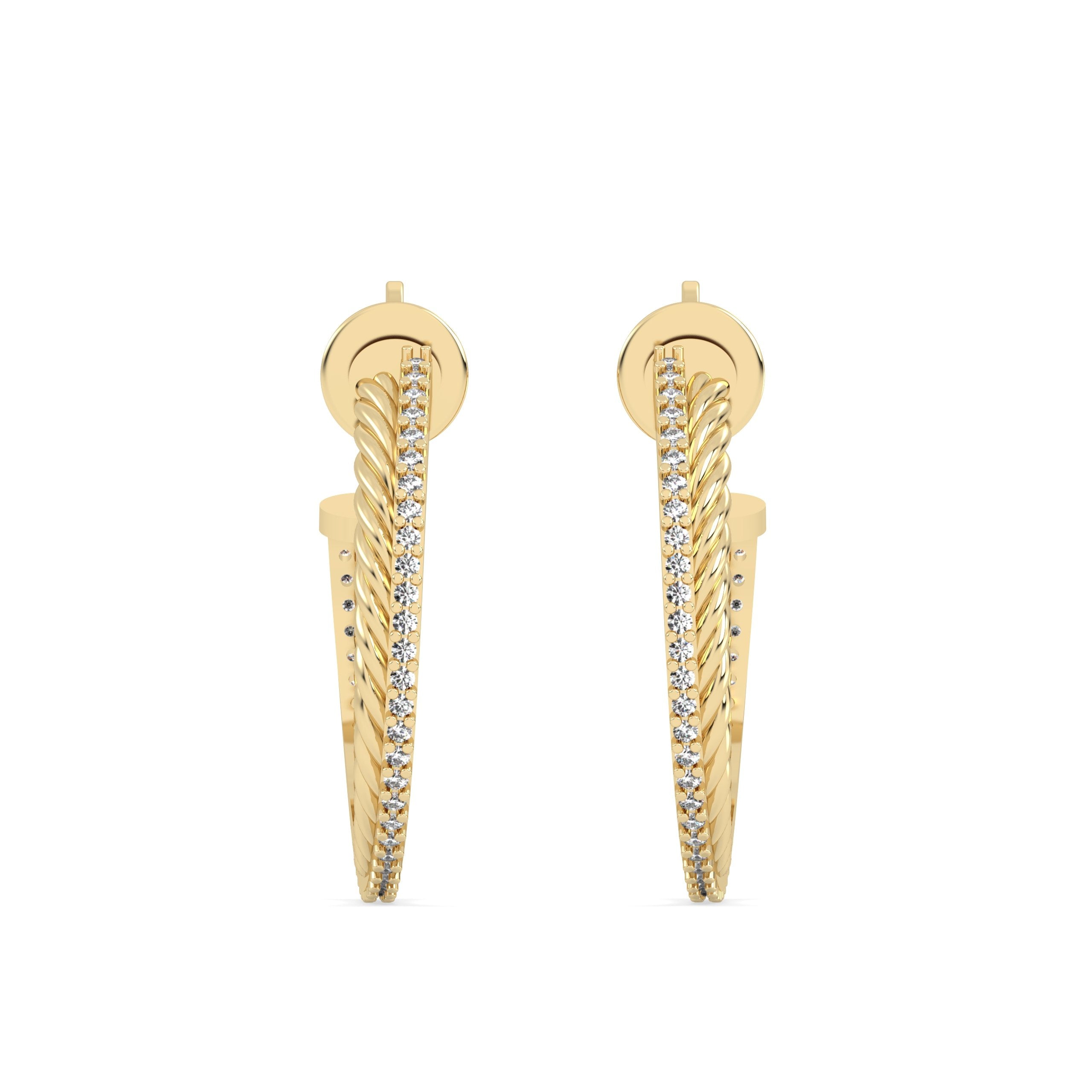 Hoop Lab Grown Diamond Earrings – Mellow Circlet Hoop – 925 Silver