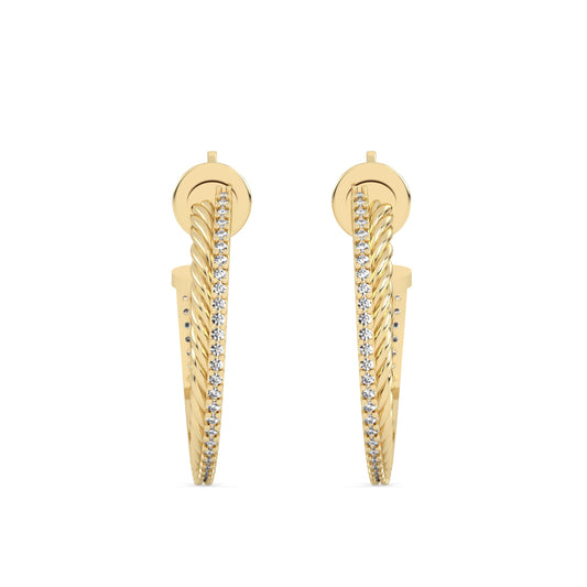 Hoop Lab Grown Diamond Earrings – Mellow Circlet Hoop – 925 Silver