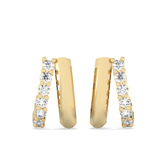 Hoop Lab Grown Diamond Earrings – Dual Arc Hoop – 925 Silver