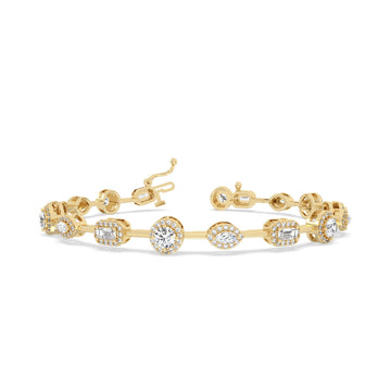 0.25 Ct Round Halo Lab Grown Diamond Bracelet – Multi Shaped Elegant