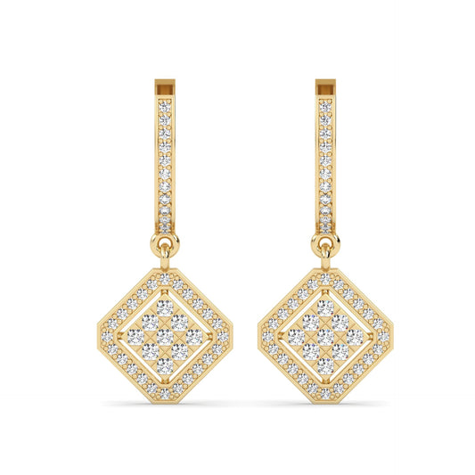 Drop Lab Grown Diamond Earrings – Rhombus – 925 Silver