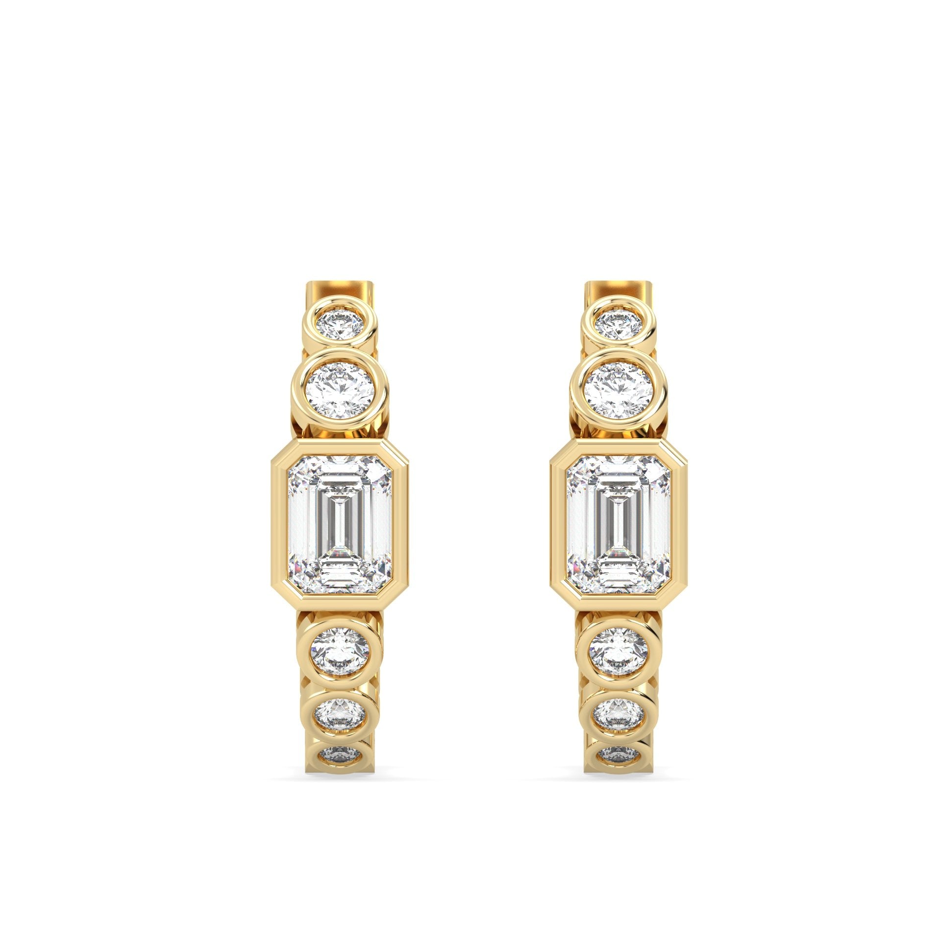 Hoop Lab Grown Diamond Earrings – Dual Hoop – 925 Silver